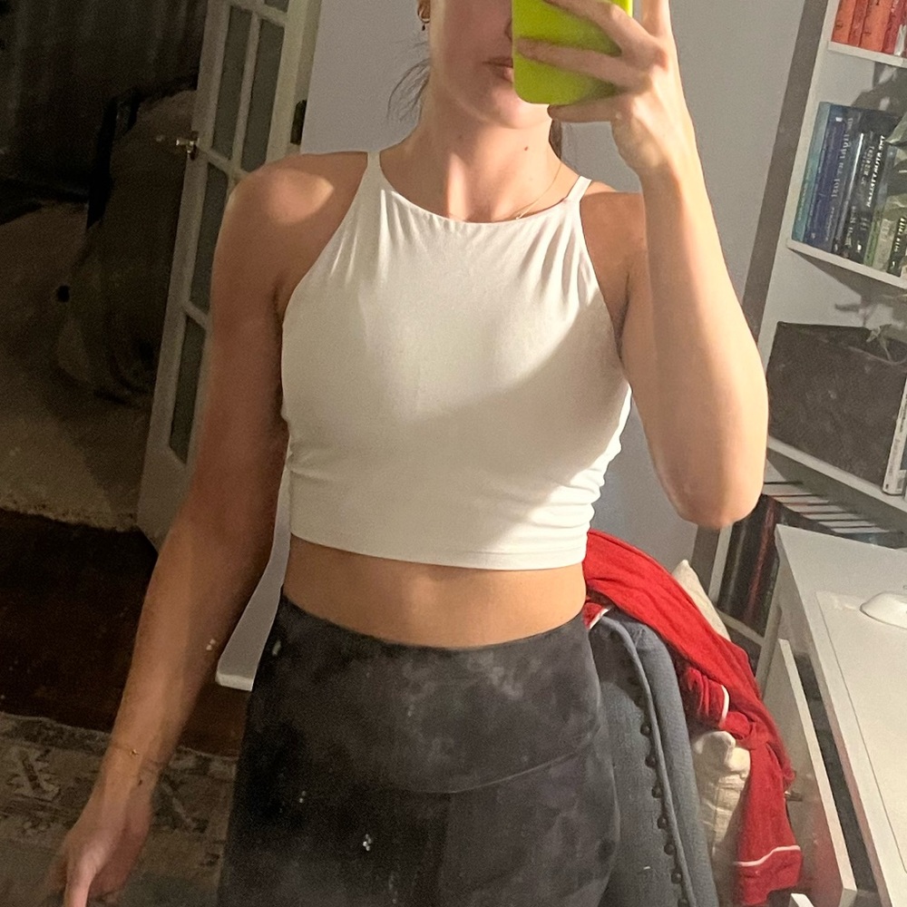 Athleta Intention Crop A-C Cup, White Size Small